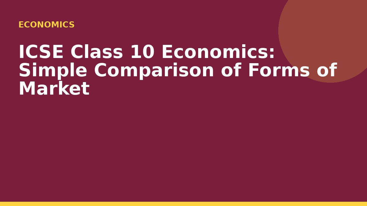 ICSE Class 10 Economics: Simple Comparison of Forms of Market