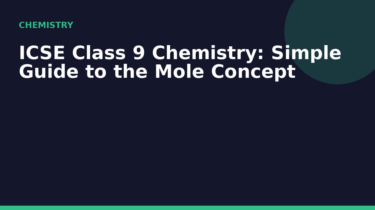 ICSE Class 9 Chemistry: Simple Guide to the Mole Concept